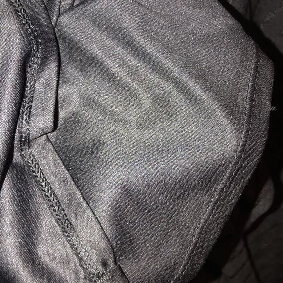 JL M Solid Black Diagonal Stripes Sleeveless Choker Front Keyhole Flare Dress - Picture 6 of 9